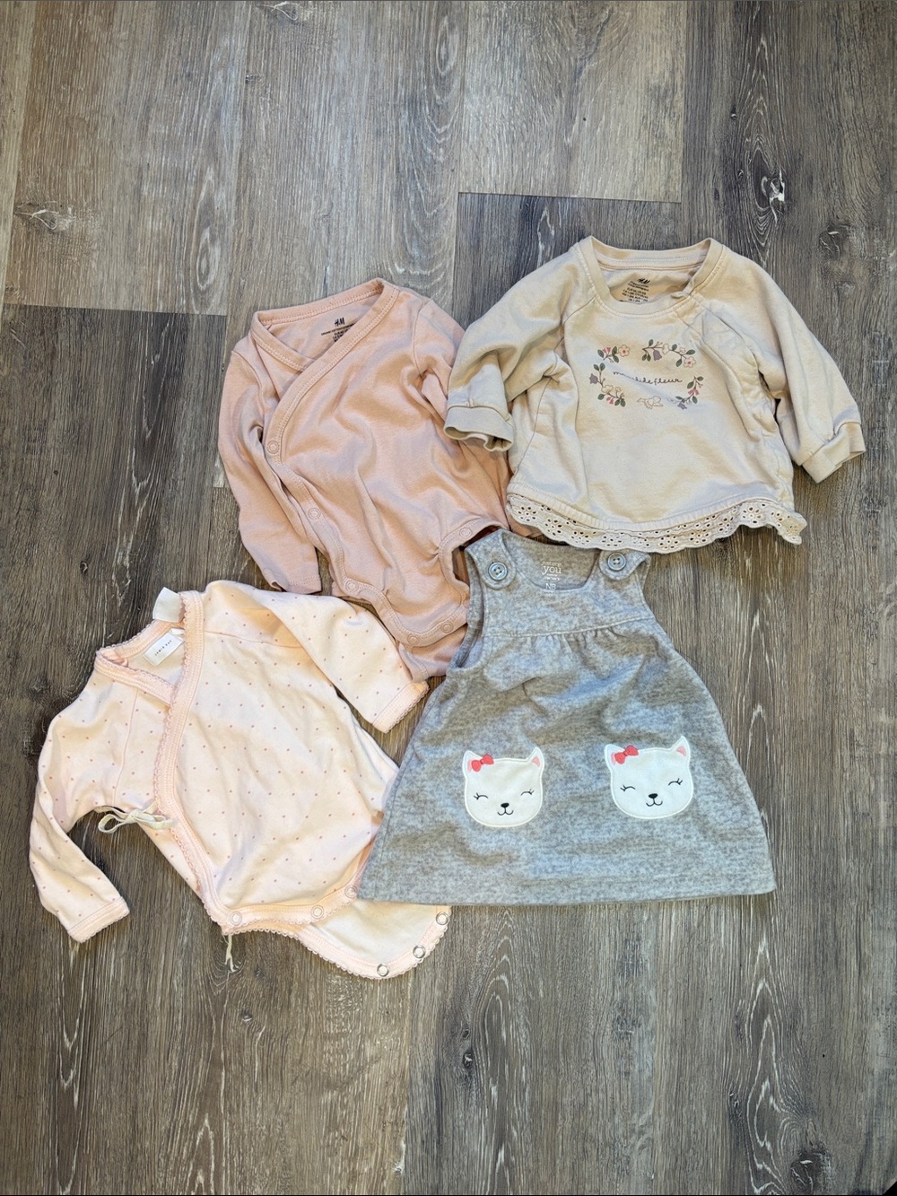 Baby Girl Clothing Bundle - Pink, Cream & Gray Pieces NB and 0-3M